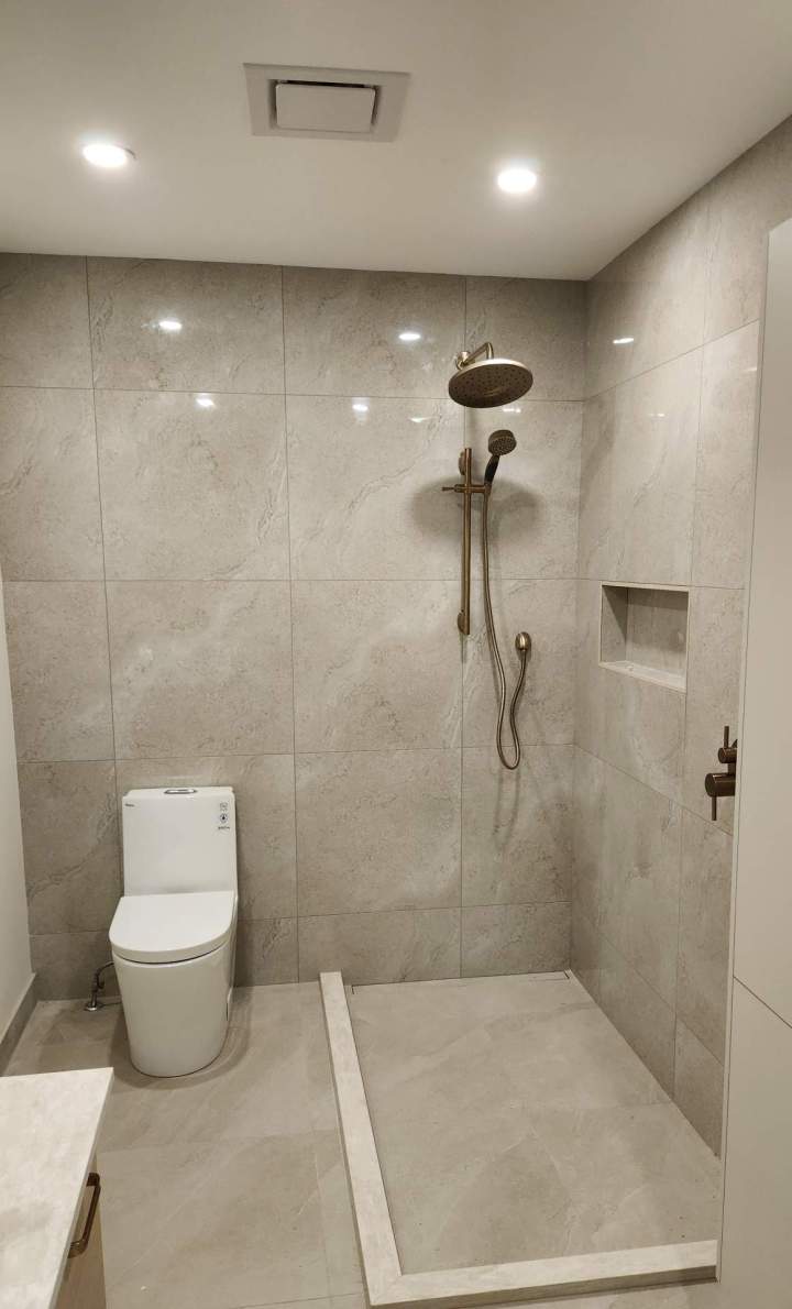 Pose douche à l'italienne design Rive-Sud de Montréal